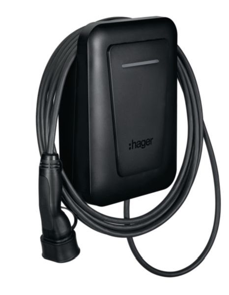HAGER E-Ladestation witty plus 1x22kW 3ph+N T2 6,5m Kabel