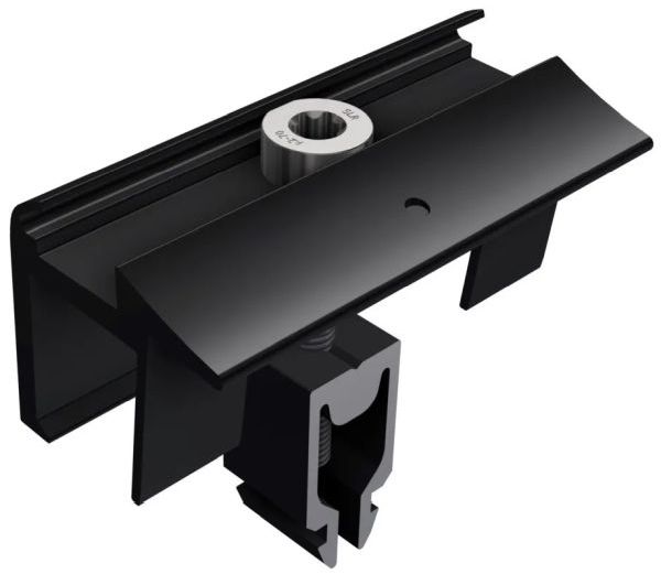 SL Rack Endklemme 28-45mm schwarz eloxiert mit Erdung (96162-01)